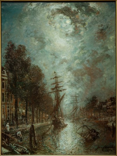 Canal in Rotterdam, New Harbor by Johan Barthold Jongkind